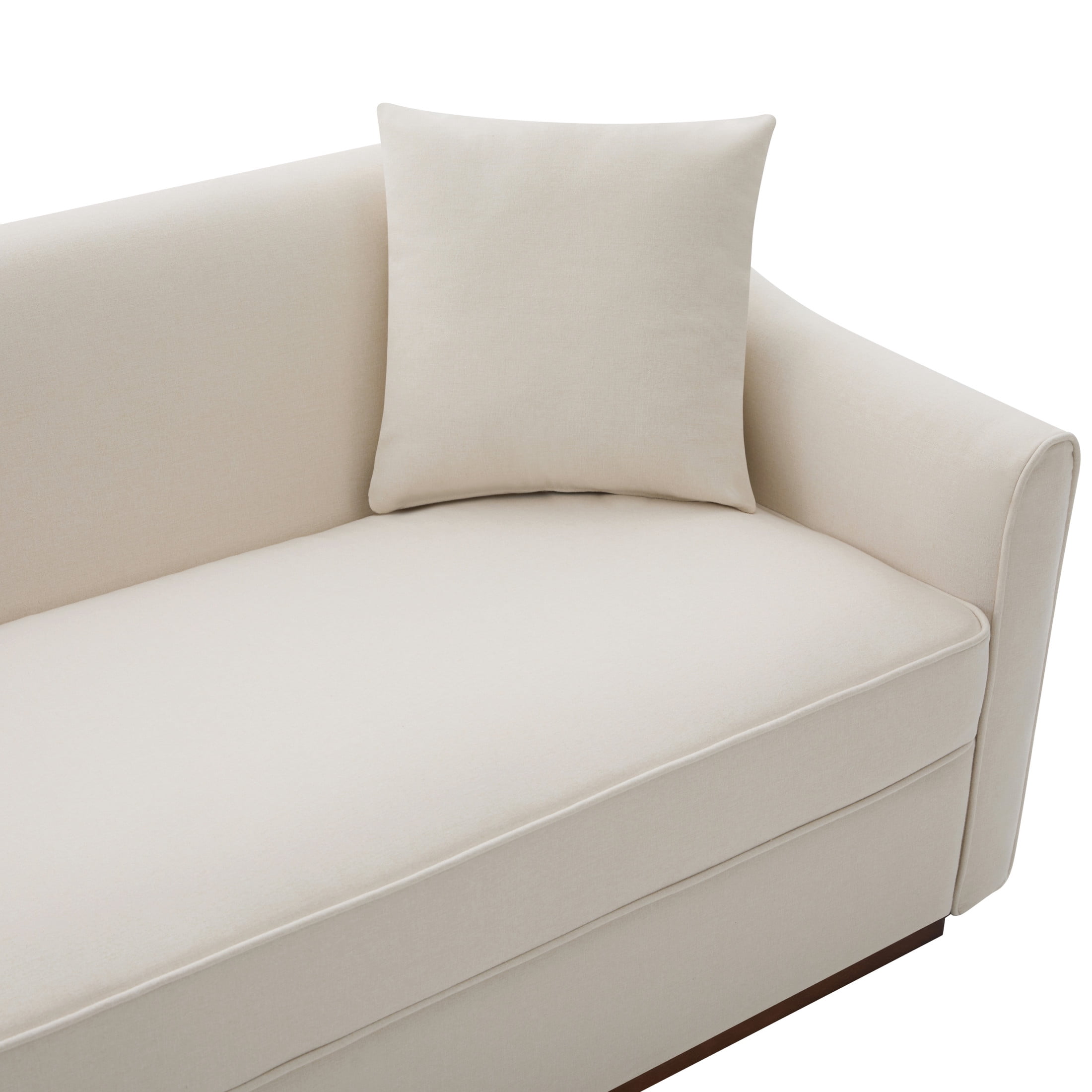 Christopher Knight Home 75.78" Modern Chenille Upholstered 3-Seater Sofa with Throw Pillows, Beige