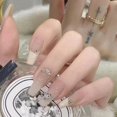 thumbnail image 1 of 24pcs Wearable Pink Press On Fake Nails Tips With Glue false nails design Butterfly Lovely Girl false nails With Wearing Tools FGS, 1 of 7