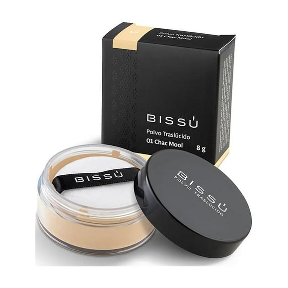 Polvo Traslúcido para rostro Bissu 8 grs varios tonos negro
