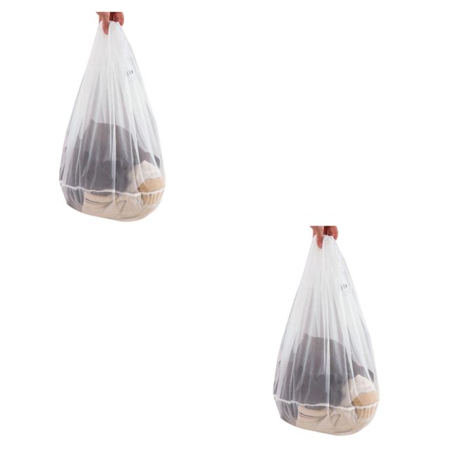 Cateissary Bolsa de lavandería con cierre de cordón de malla, calcetines de alta calidad, ropa interior, protección para lavadora, bolsa de lavandería blanco 45x55cm 2piezas Cateissary CBP075336