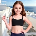 thumbnail image 2 of OOOUM Girls Basic Swim Bikini Top Adjustable Spaghetti Strap Solid Color Tank Top Stretch Breathable Layering Vest For Summer Beach Black 5-6 Years, 2 of 9