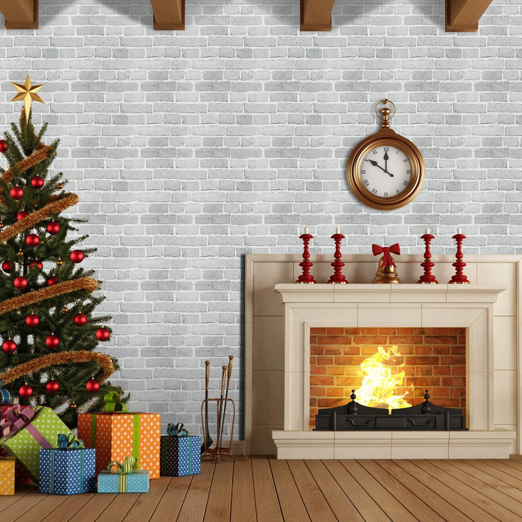 Arthome Peel and Stick Brick Wallpaper 17''x120'' Self Adhesive Contact Paper Waterproof Vinyl Film Wall Paper for Brick Vinyl Paper for Bedroom,Living Room,Fireplace,Stair,Room Decor(Gray)