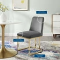 thumbnail image 4 of Modway Amplify 18" Modern Velvet Dining Chair in Gray/Gold (Set of 2), 4 of 10