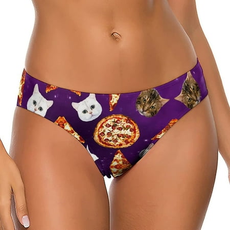 

Cats in Space Pizza Women s Thongs Sexy T Back G-Strings Panties Underwear Panty