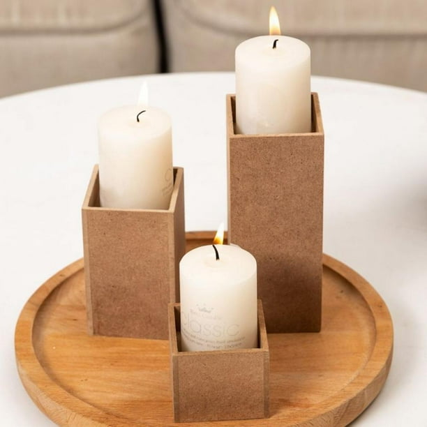 Big Clearance Natural Wood Candle Holder Personalized Wooden Tea