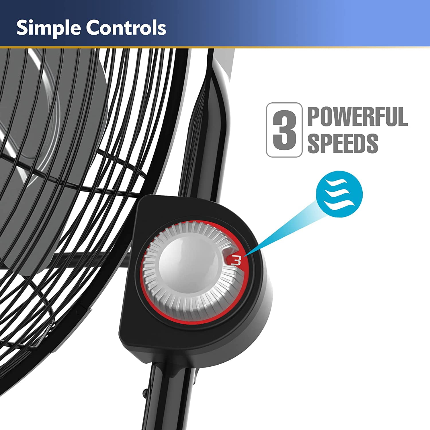 Lasko Max Performance 20" 3-Speed Wall Mounted Floor Fan, Black, 2264QM