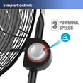 thumbnail image 5 of Lasko Max Performance 20" 3-Speed Wall Mounted Floor Fan, Black, 2264QM, 5 of 9