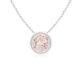 thumbnail image 1 of Angara Collier en Morganite Naturel - Pendentif Solitaire Rond en Morganite avec Lunette en Platine pour Femmes, 1 of 8