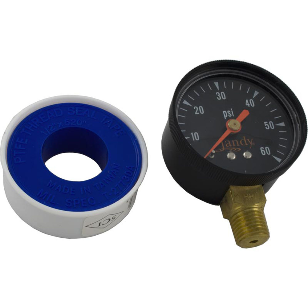 Pressure Gauge, Zodiac Jandy, 1/4"mpt, 060psi, Bottom Mount Walmart