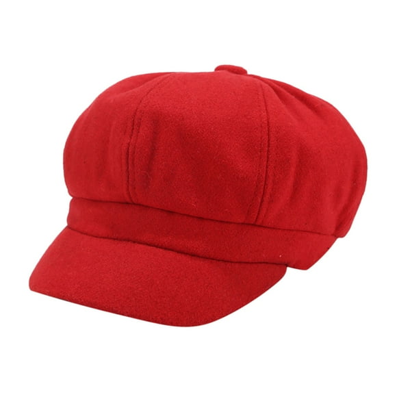 Discount! Fdelink Baseball Hat Sun UV Protection Hat Vintage Women Winter Solid Hat Beret Cap Korean Painter Newsboy Berets Watermelon Red