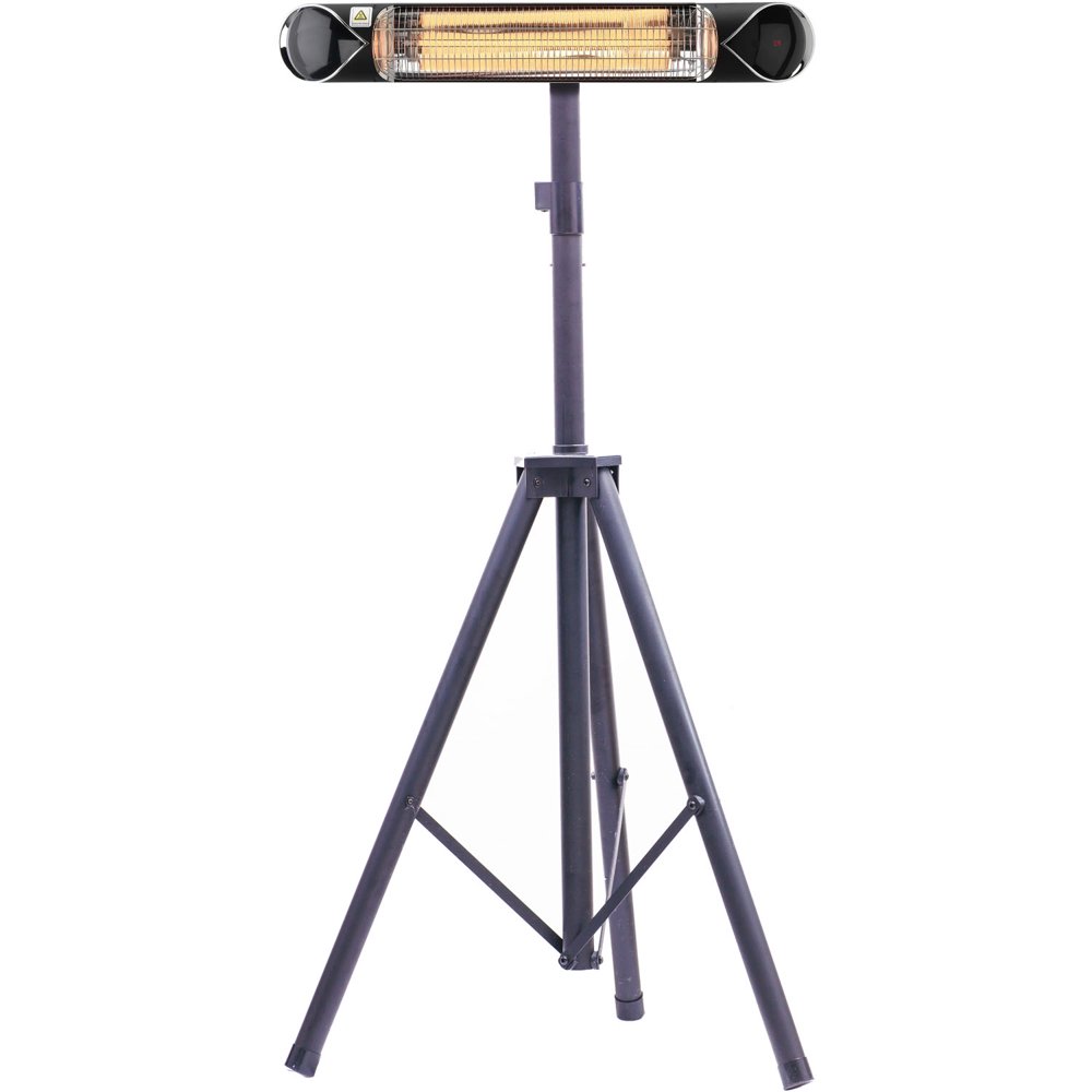 Hanover 35.4" Wide Electric Carbon Infrared Heat Lamp with Remote Control and Tripod Stand