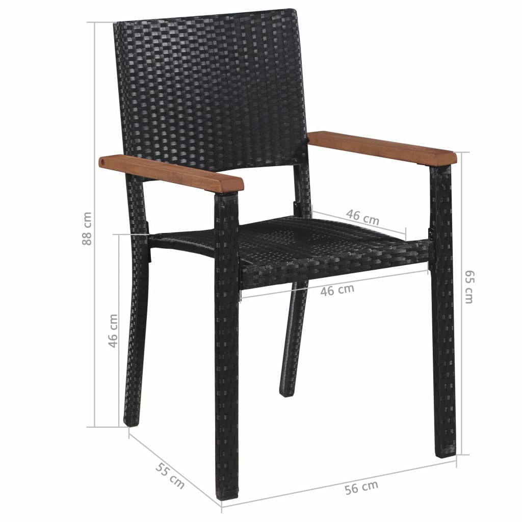 Kepooman Outdoor Patio Rattan Wicker Dining Table Set with Wood Table & Armrest Chairs, Set of 9, Black Kepooman Outdoor Patio Rattan Wicker Dining Table Set with Wood Table & Armrest Chairs, Set of 9, Black