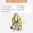 thumbnail image 2 of Hemousy 426Ft Duct Rodder Fish Tape 8mm High Strength Cable Puller with Portable Cage & Wheel Design, 2 of 9