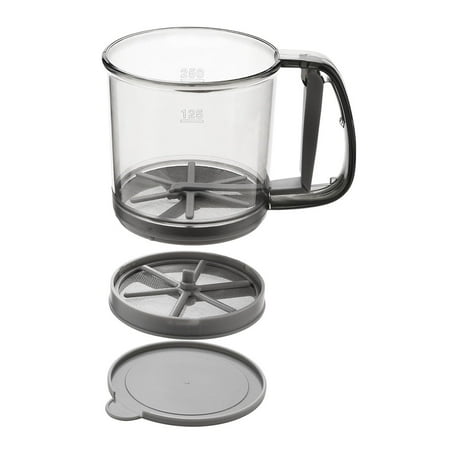 

Handheld Flour Sieve Washable with Scales with 40 Mesh Kitchen Gadget Baking Utensils Sieve Cup Manual for Baking Cupcakes Pies Double Layer