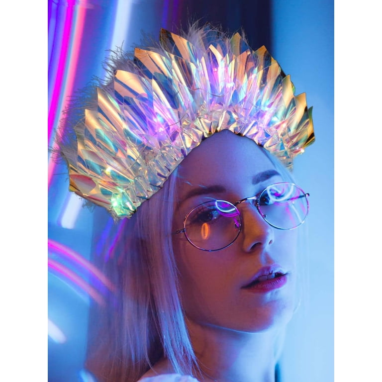MODANU Light Up Laser Headbands LED Glowing Headpiece  display picture 2
