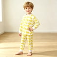 thumbnail image 5 of Lumosvexa Toddler Girls Graphic Outfits Round Neck Soft Comfort Long Sleeve Fall Cotton Home Sets 2 Piece Yellow 6, 5 of 10