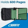 thumbnail image 3 of Case-it The Mighty Zip Tab Zipper Binder - 3 inch O-Rings - 5 Color Tab Expanding File Folder - Multiple Pockets - 600 Sheet Capacity - Comes with Shoulder Strap - Canopy Green D-146, 3 of 7
