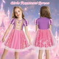 thumbnail image 5 of Jurebecia Tangled Dress for Girls Princess Toddler Puff Sleeve Dresses up Kids Halloween Costumes Birthday Party Christmas Fancy 110 cm 3-4 Years, 5 of 19