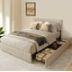 thumbnail image 1 of Zocalo Base de Cama  Full Size | Cama con Almacenamiento, Respaldo Ajustable y 4 Cajones-Beige, 1 of 9
