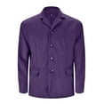 thumbnail image 5 of Mens Leather Jacket Breasted Wool Over Solid Cardigan Bussiness Straight Jacket,Purple,S, 5 of 5