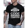 thumbnail image 1 of Code Impression Informatique, T-shirts Col Rond pour Hommes, T-shirts Décontractés Confortables pour Hommes, Hauts de Vêtements pour la Fête des Pères, Fête des Mères, Nouvel An, Festival de Printemps, Saint-Valentin, Fête de l'Indépendance, Saleté, 1 of 8