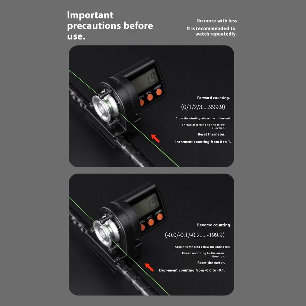 Osdhezcn Durability ABS Fishing Line Meter Bidirectional Measurement For Saltwater Freshwaters Fishing Gear