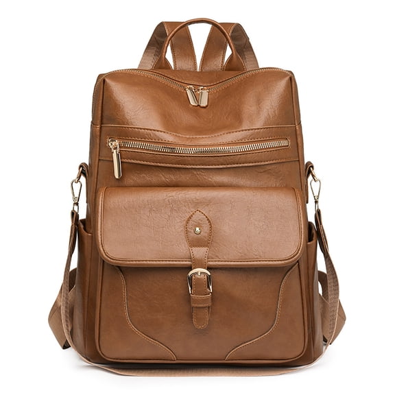 PRIYAL Laptop Backpack for Women,Travel Leather Backpack Nurse Teacher Carry on Backpack Computer Bag,Professional Water-Resistant Business Work Casual Daypack