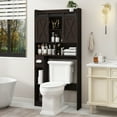 thumbnail image 1 of Over The Toilet Storage Cabinet, Farmhouse Storage Cabinet Over Toilet with Sliding Doors & Toilet Paper Holder Stand，Home Space-Saving Toilet Rack, for Bathroom, Laundry and Restroom, 1 of 7