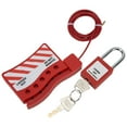 thumbnail image 3 of Bloqueo de cable, kit Portátil Universal Multi Propósito Locklock Lockout de Cable de Acero inoxidable para la válvula de puertta para el gabinete eléctrico, 3 of 7