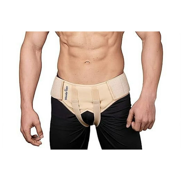 Wonder Care® Hernia Support - Groin Hernia Support for Men, 2 Removable Compression Pads & Adjustable Groin Straps, Double inguinal Hernia Support for Men -M