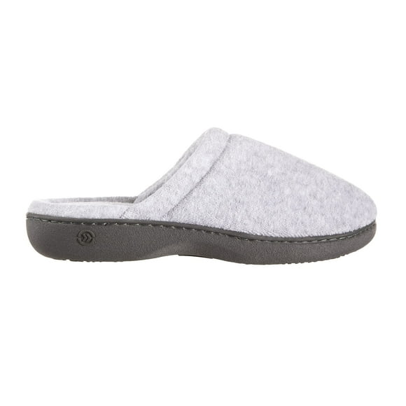 Isotoner Women's Classic Terry Clog Slippers Slip, Heather Grey, Medium / 7.5-8 M US