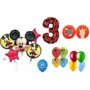 DalvayDelights Mickey Mouse 3rd #3 Third Birthday Forever 16 Piece Mylar & Latex Balloons Bouquet Set New!