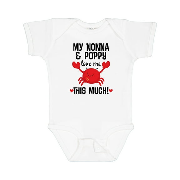 Inktastic Nonna and Poppy Love Me Granddaughter Grandson Boys or Girls Baby Bodysuit