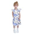 thumbnail image 7 of Toddler Girls Easter A Line Dress Summer Ruffle Sleeve Cute Animal Print Midi Sundress Outfit For Kids Blue 5-6 Years, 7 of 7