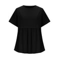thumbnail image 6 of Maternity Short Sleeve Crew Neck Tunic Shirt Blouse Top Loose Fit Breathable Casual Spring Summer Clothes for Women | CSEONE,Black XL, 6 of 9