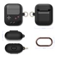 thumbnail image 3 of Funda AW5 Gris Compatible con Apple AirPods 1 y Compatible con Apple AirPods 2, Funda con Diseño de Consola de Juegos, Funda con Mosquetón, 3 of 5