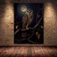 thumbnail image 4 of Pintura en lienzo de murciélago, Gato Negro, bruja antigua, búho, Cuervo, arte de pared, bruja oscura, Halloween, gótico, Vintage, Impresión de póster, decoración del hogar, 4 of 4