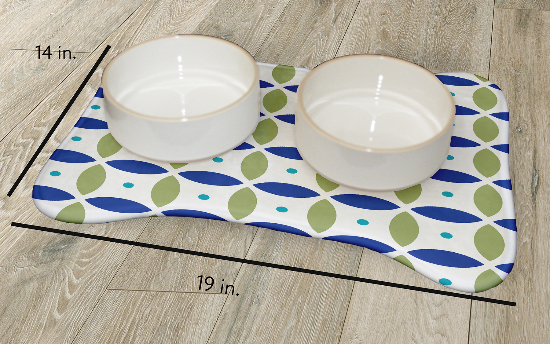 Simply Daisy Geometric Bone Shape Pet Feeding Mat for Dogs