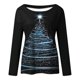 thumbnail image 4 of Blusa de manga larga con cuello redondo y estampado de árbol de Navidad para mujer Pompotops  FGAJ12600, 4 of 5