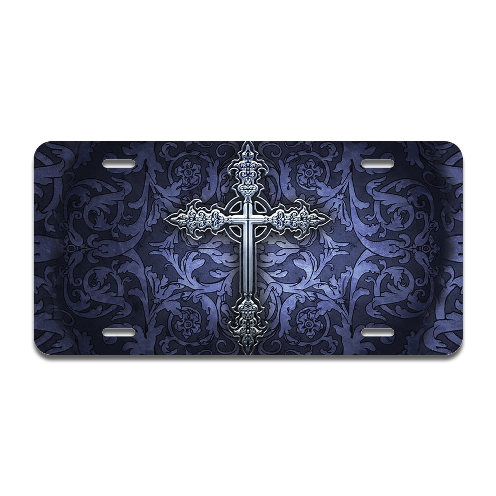 Gothic Cross Aluminum License Plate License Plate 12" X 6" Walmart
