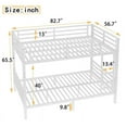 thumbnail image 3 of Luckynote Full XL over Full XL Bunk Bed, Heavy Duty Metal Frame, Space Saving Design with Noise Reduction, No Box Spring Needed, for Shared Spaces, White, 3 of 10