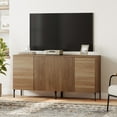 thumbnail image 2 of 63" Modern Reeded TV Stand with Doors, Entertainment Center with Shelf, Wooden TV Console with Storage for Living Room, 2 of 8