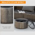 thumbnail image 2 of Kepooman 18" Fire Pit with Spark Cover, Poker and Woodgrain Design, Outdoor Fire Pit for Patio, Picnic, Backyard, Dark Brown, 2 of 7