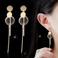 thumbnail image 5 of Exquisito Paillette cadena larga colgante cuelga aleación mujer señora pendientes oreja Stud, 5 of 5