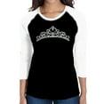 thumbnail image 1 of LA Pop Art Women's Raglan Baseball Word Art T-shirt - Princess Tiara, 1 of 2