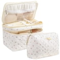 thumbnail image 1 of Bolsa de maquillaje HBSelect Travel de algodón acolchada para mujer, 2 unidades, 1 of 7