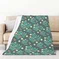 thumbnail image 1 of XMXT Throw Blankets, Green Plant Texture Prints Bed Blanket for Bedroom Sofa, 50 x 70 inches Green, 1 of 9
