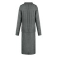 thumbnail image 5 of Atogsazn Kint Sweater Sets Women 2 Piece Round Neck Long Sleeve Sweatshirt and Loose Long Skirts Sweatsuits Dark Gray L, 5 of 5