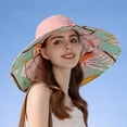 thumbnail image 4 of Eoperou Extra Large Brim Double Sides Wearing Fisherman Hat Anti-UV Round Dome Women Summer Solid Color Print Sun Hat Fashion Accessories, 4 of 8
