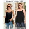 thumbnail image 7 of QRIC Women Plus Size Cami with Built in Bra Cup Summer Casual Flowy Relaxed Swing Pleated Adjustable Straps Camisole, XXL, 7 of 7